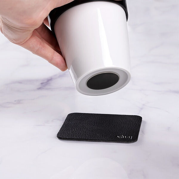 silwy TO-GO-CUP Porzellan 350 ml weiß – Deckel & Pad