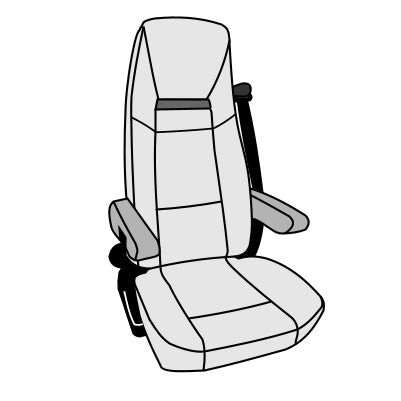 Sitzbezug Aguti Roadliner Velours 2-tlg. anthrazit