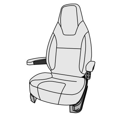 Sitzbezug Ducato X250 Velours anthrazit 2-teilig - 2