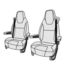 Sitzbezug Fiat Captain-Chair Anthrazit (ab 2014) 2er