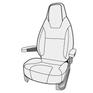 Sitzbezug für Ducato X250 Velours sand, 2-teilig - 3