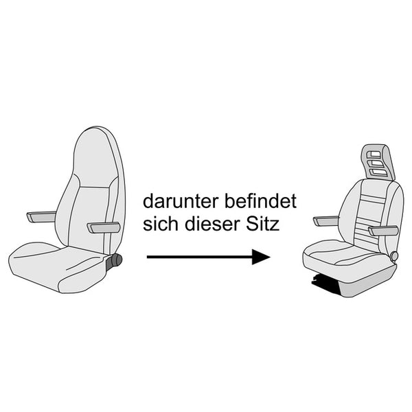 Sitzbezug ISRI Atessa Fiat Velours 2-teilig anthrazit - 3