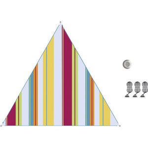 Sonnensegel BENT Zip-Canvas - Weiß Gestreift