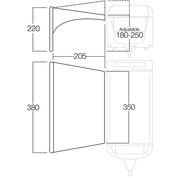 Sonnensegel Vango Air Beam 3,5 m – Grau - 4