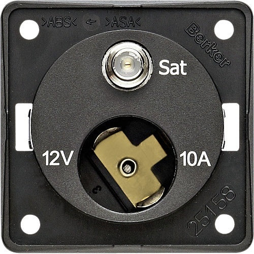 Steckdose 12 V + SAT anthrazit - Berker