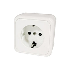 Steckdose 230V weiß mit Bodenplatte – H.A.B.A.