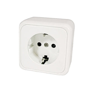 Steckdose 230V weiß mit Bodenplatte – H.A.B.A.