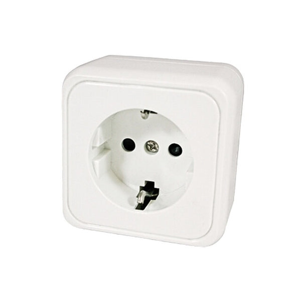 Steckdose 230V weiß mit Bodenplatte – H.A.B.A.