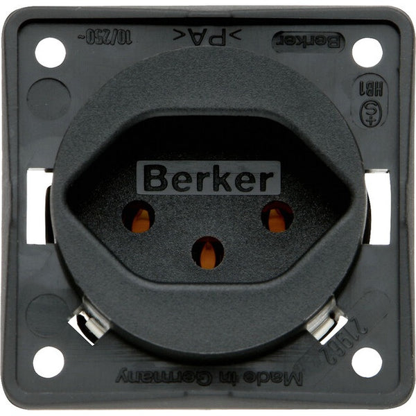 Steckdose Berker Anthrazit 10A 250V 3-polig