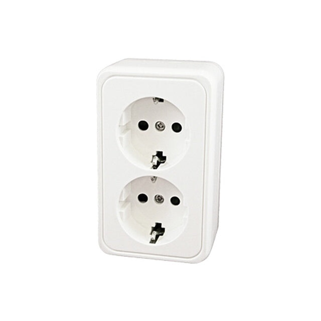 Steckdose Doppel 230 V - Weiße Ausführung