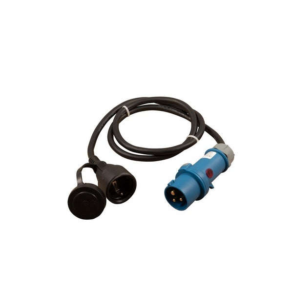 Stecker CEE auf Schukokupplung 1,5 m mit Licht