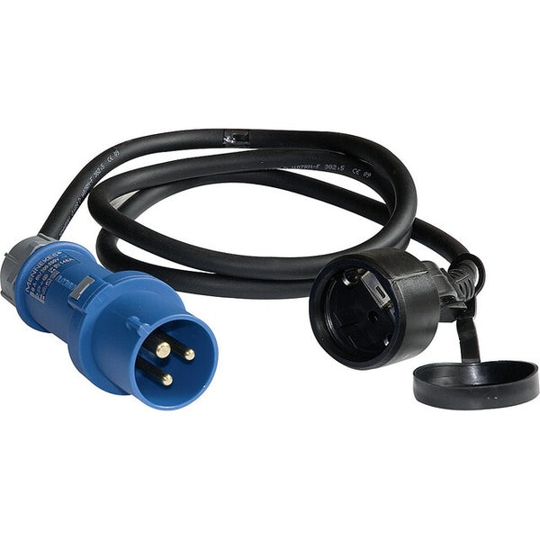 Stecker CEE auf Schukokupplung 1,5 m mit Licht - 2