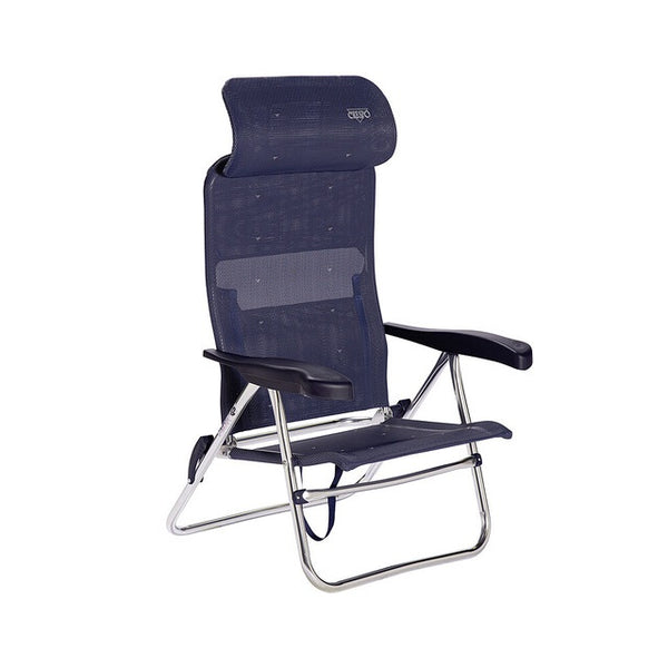 Strandstuhl CRESPO blau - 7-fach verstellbar