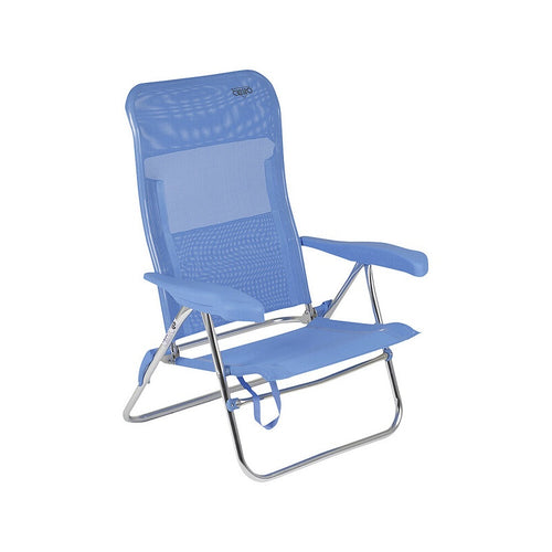 Strandstuhl CRESPO Blau – Verstellbar und Leicht