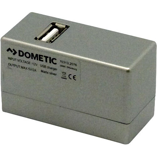 Stromschienenadapter 2A-USB Ladestation silber