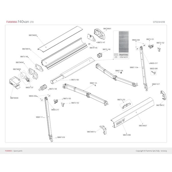 Stützfusshalterung F40 VAN rechts | FIAMMA - 2
