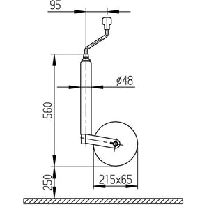 Stützrad Al-Ko 215mm - Vollgummi mit Kunststofffelge - 2