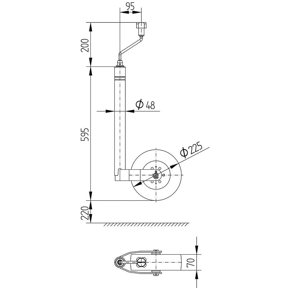 Stützrad KNOTT mit Stützlastwaage & Blechfelge