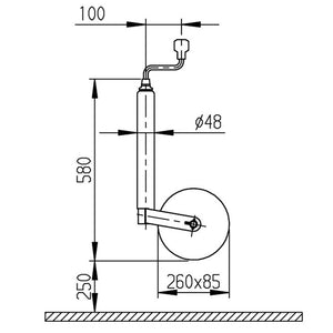 Stützrad Plus 260 x 85 Luftrad – Blechfelge - 2