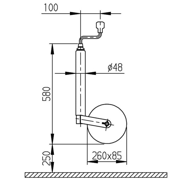 Stützrad Plus 260 x 85 Luftrad – Blechfelge - 2