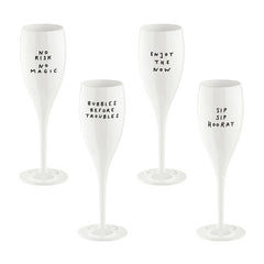 Superglas CHEERS No.1 – 4er Sektglas cotton white