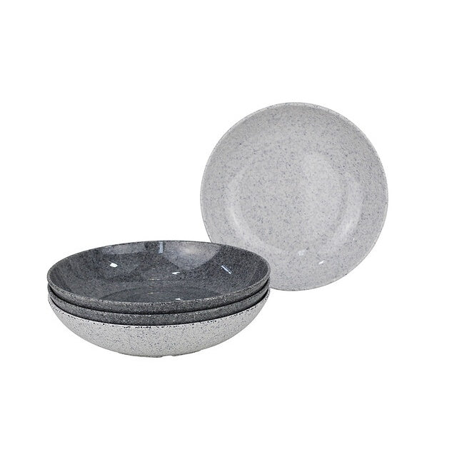 Suppenteller Set Granite 4-tlg. – Melamin grau
