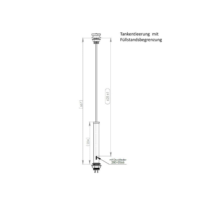 Tankentleerung mit Füllstandsbegrenzung 62cm