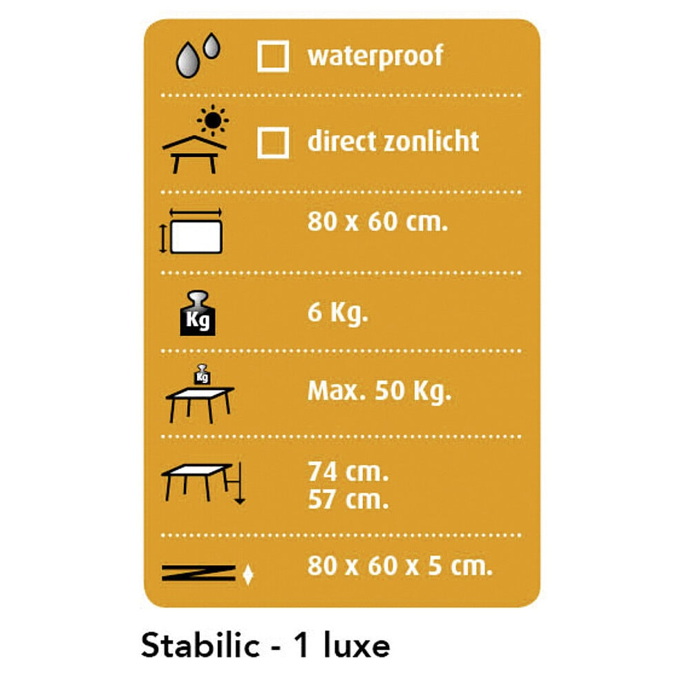 Tisch Dukdalf Stabilic-1 Luxe 80x60 cm grau