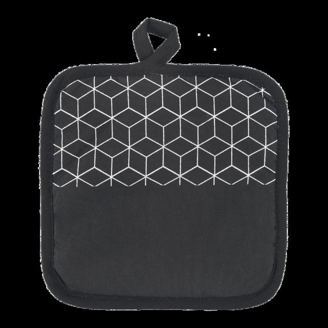 Topflappen 2er Set schwarz – Baumwolle 17x19 cm