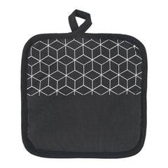 Topflappen 2er Set schwarz – Baumwolle 17x19 cm