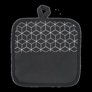 Topflappen 2er Set schwarz – Baumwolle 17x19 cm