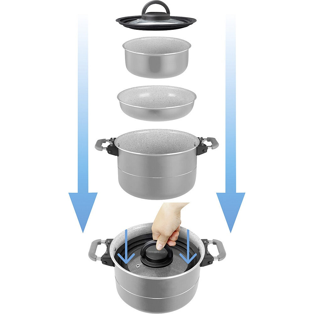 Topfset BRUNNER Fusion 22 cm grau - Induktionsfähig