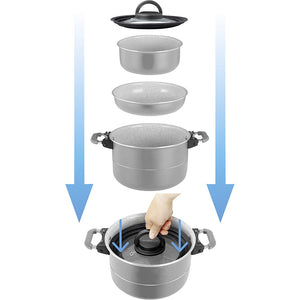 Topfset BRUNNER Fusion 22 cm grau - Induktionsfähig