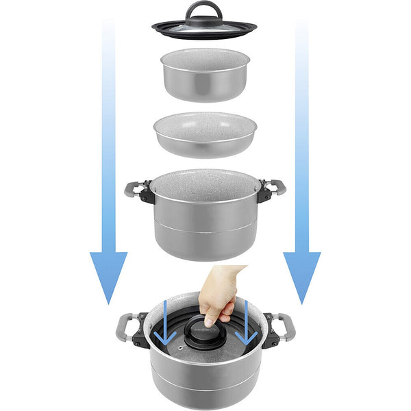 Topfset BRUNNER Fusion 22 cm grau - Induktionsfähig