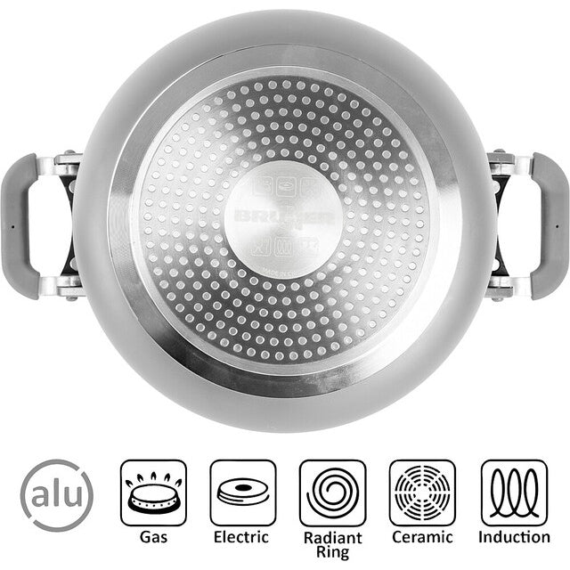 Topfset BRUNNER Fusion 22 cm grau - Induktionsfähig