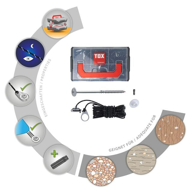 TOX Abspann-Set 6x Zeltschrauben in L-BOXX