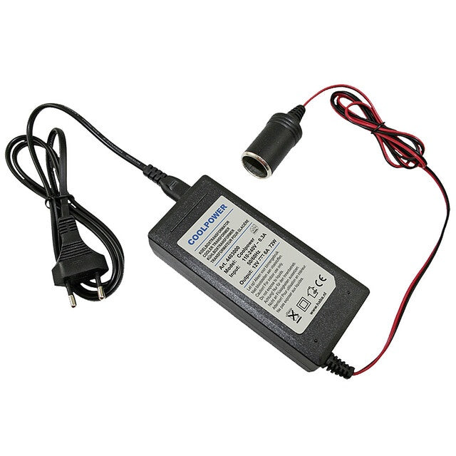 Trafo 230V 12V 72W schwarz für Kühlboxen
