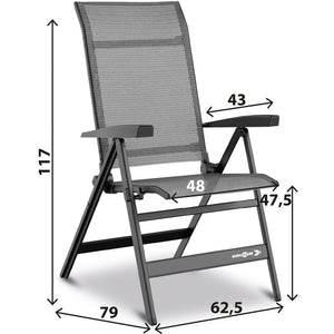 Travelounger Air M Campingstuhl grau/schwarz - 2