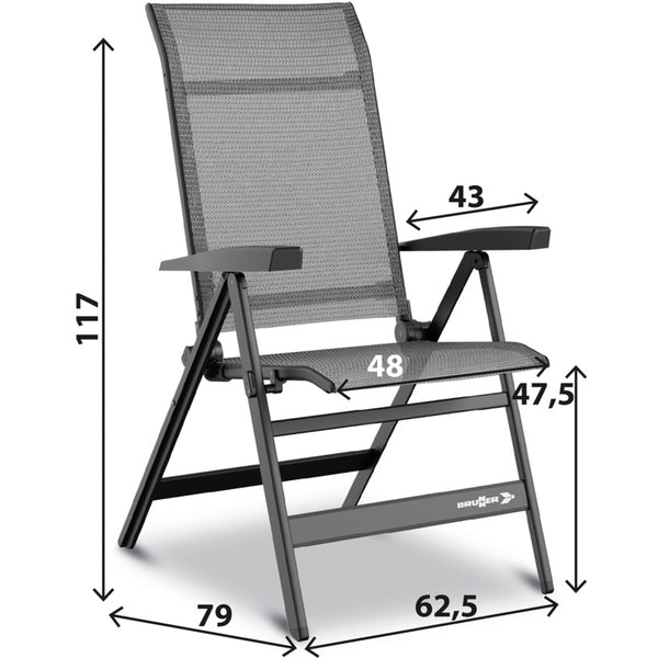 Travelounger Air M Campingstuhl grau/schwarz - 2