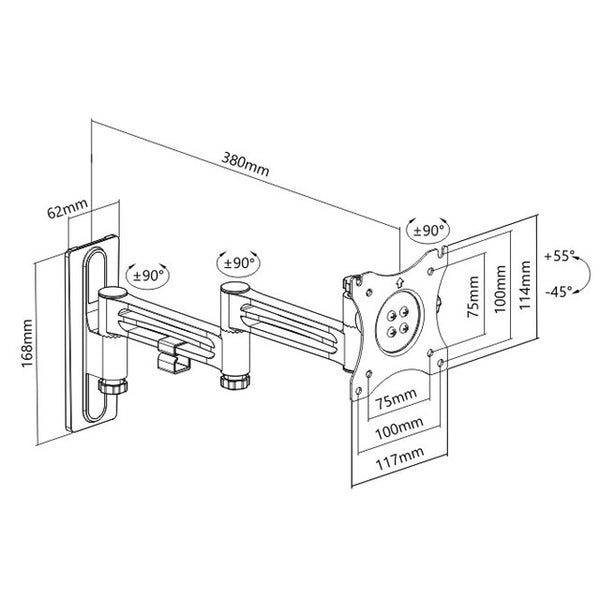 TV-Halterung ANTARION 2 Arme für 13-27 Zoll - 2