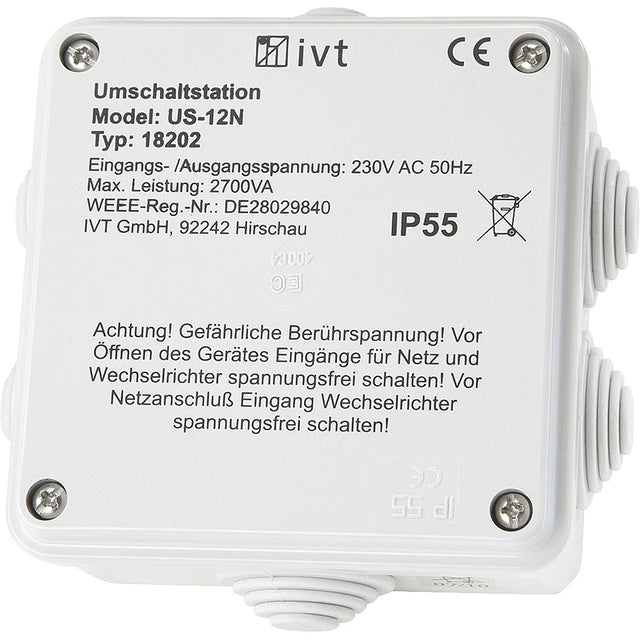 Umschaltstation IVT US-12N 2700W für 230V Verbraucher