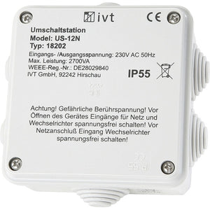 Umschaltstation IVT US-12N 2700W für 230V Verbraucher