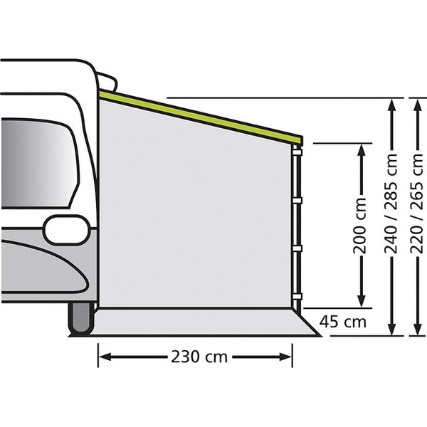 Universal Seitenwand für Wohnwagen 250 cm