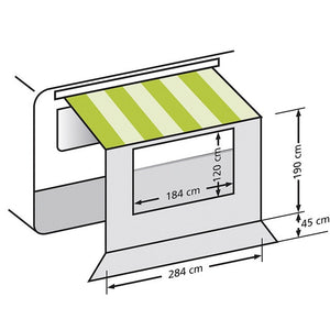 Universal Vorderwand für Markisen 3,5 m in Grau