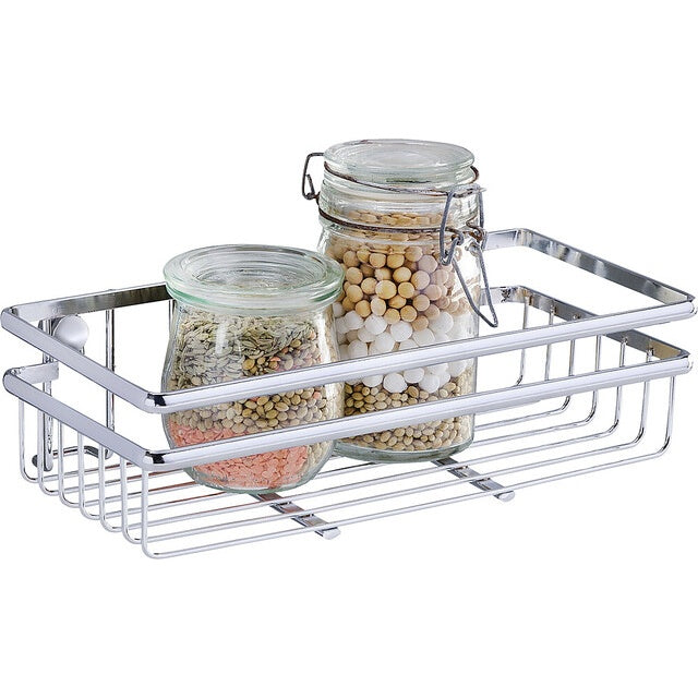 Universelles WENKO Regal in Silber glänzend