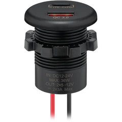 USB Einbau-Ladegerät 12/24V USB-A & USB-C 18W