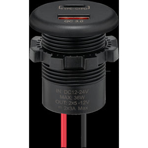 USB Einbau-Ladegerät 12/24V USB-A & USB-C 18W