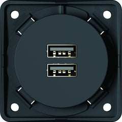 USB Ladesteckdose 2-fach anthrazit matt - Berker