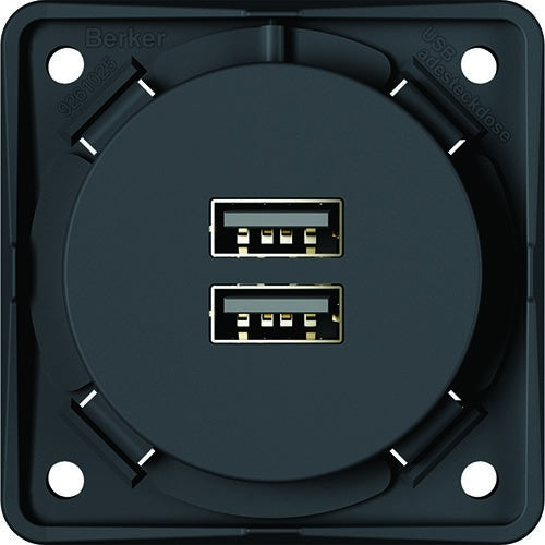 USB Ladesteckdose 2-fach anthrazit matt - Berker