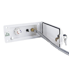Versorgungsklappe Warmwasser RAL7000 grau